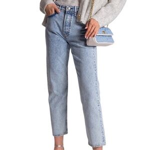 rag & bone Maya High Waist Ankle Slim Straight Leg Jeans (wash: Belmar)